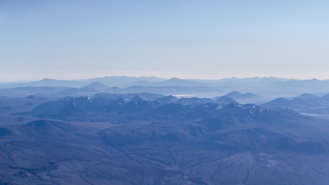Fototapeta Window Plane View of Andes Mountains