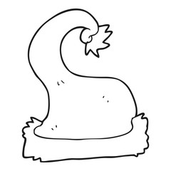 black and white cartoon santa claus hat