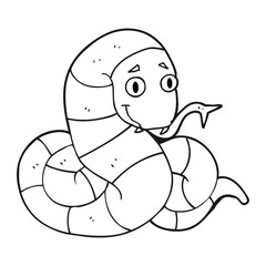 black and white cartoon snake