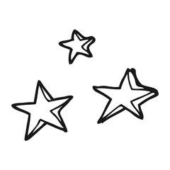 Obraz premium black and white cartoon decorative stars doodle