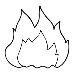 black and white cartoon fire