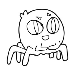 black and white cartoon spider