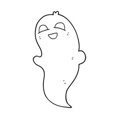 black and white cartoon halloween ghost