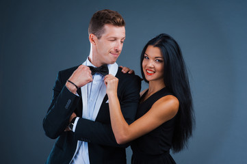 very funny emotional love in a suit. Studio shot