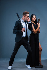 very funny emotional love in a suit. Studio shot