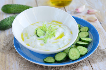 Tzatziki Yogurt sauce with cucumber