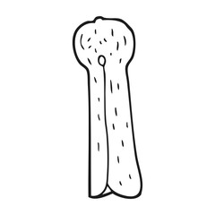 black and white cartoon old wooden peg