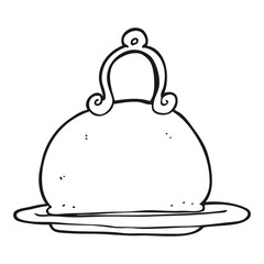 black and white cartoon meal dish