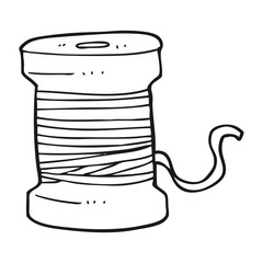 black and white cartoon thread
