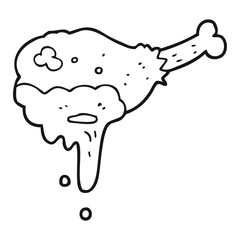 black and white cartoon meat