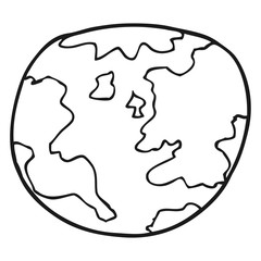 black and white cartoon planet earth