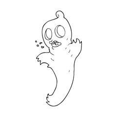 black and white cartoon ghost