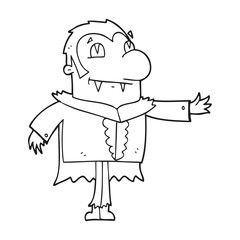 black and white cartoon vampire