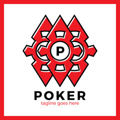 Poker Casino Logo - Red Rhomb