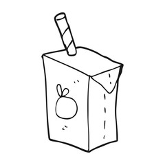 black and white cartoon juice box