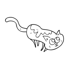 black and white cartoon cat