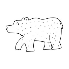 black and white cartoon bear