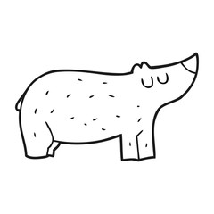 black and white cartoon bear