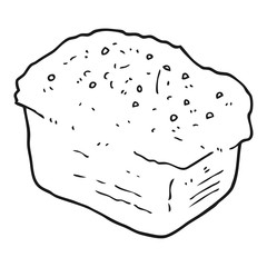 black and white cartoon bread
