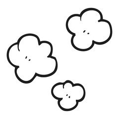 black and white cartoon smoke cloud symbol