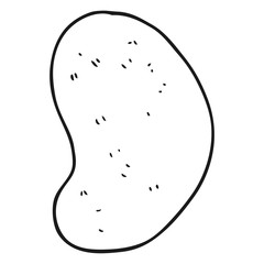 black and white cartoon potato