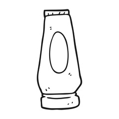 black and white cartoon lotion