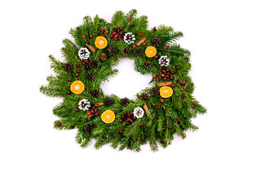Christmas wreath with natural ingredients