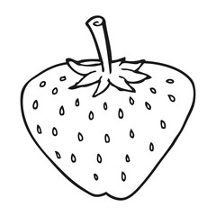 black and white cartoon strawberry
