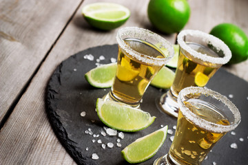 Gold mexican tequila shot