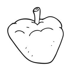 black and white cartoon organic apple