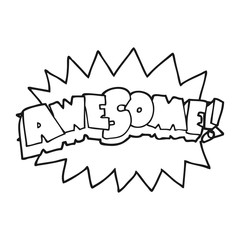 black and white cartoon awesome symbol