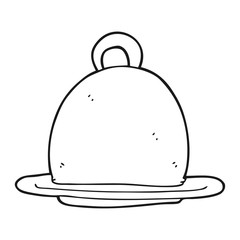 black and white cartoon dinner service