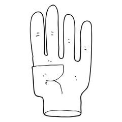 black and white cartoon hand
