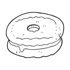 black and white cartoon biscuit