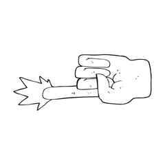 black and white cartoon pointing hand