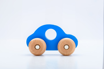 Blue Wooden Toy Car
