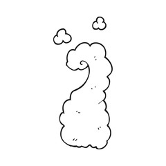 black and white cartoon puff of smoke