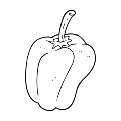 black and white cartoon pepper