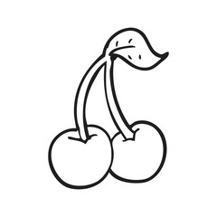 black and white cartoon cherries