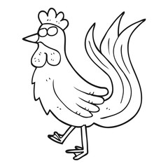 black and white cartoon cock