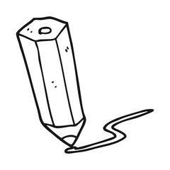 black and white cartoon pencil scribbling