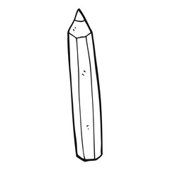 black and white cartoon pencil