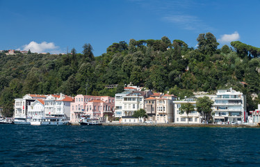 Fototapeta na wymiar Buildings in Bosphorus Strait