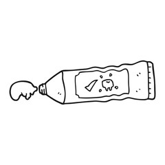 black and white cartoon toothpaste