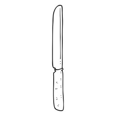 black and white cartoon cutlery knife