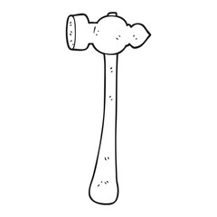black and white cartoon hammer