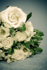 Floral composition with roses in vintage style