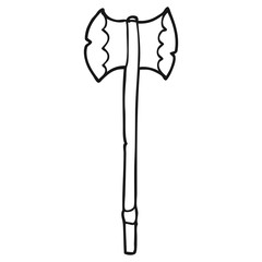 black and white cartoon axe