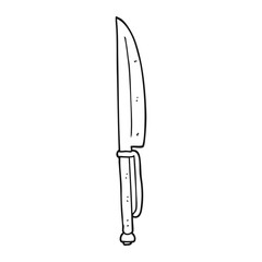 black and white cartoon knife