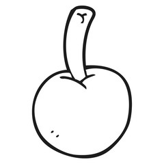 black and white cartoon cherry